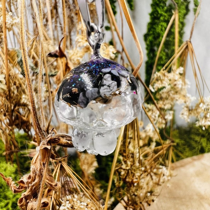 Orgonitová medúza / náhrdelník s alabastrem - pro čistotu, harmonii, uvolnění napětí