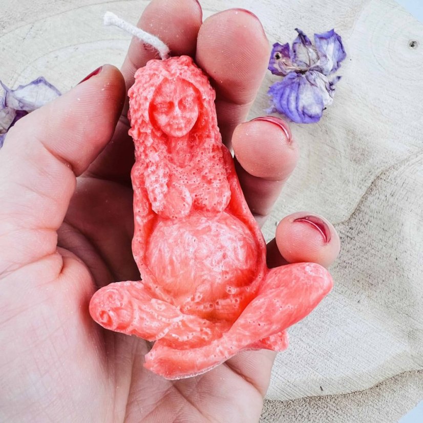 Přírodní rituální svíce Gaia - bohyně Zěmě - červená