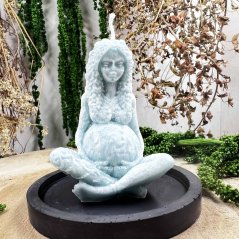 Přírodní rituální svíce Gaia - bohyně Zěmě - zelená - s naší nehořlavou podložkou