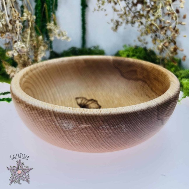 Beech bowl - meadow flowers
