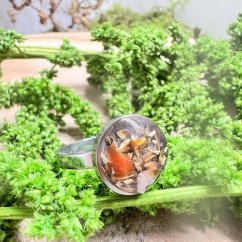 Orgonitový prsten - červený achát - vitalita, životní energie