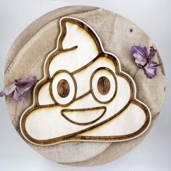 Usměvavé dřevěné hovínko - originální dárek- Velké Usměvavé dřevěné hovínko - originální dárek- Velké