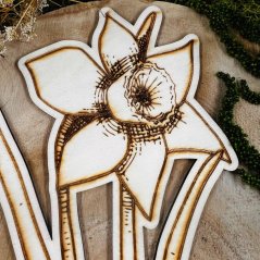 Autorská dřevěná květina - Narcis