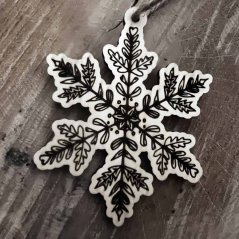 Autorská dřevěná vánoční ozdoba - Vločka