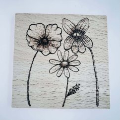 Dřevěný magický podtácek - luční kvítí