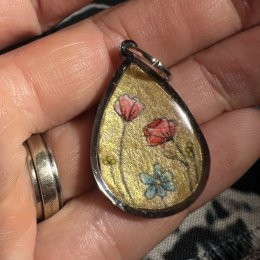 Hand-painted jewelry with meadow flowers