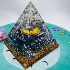 Orgonite pyramid for powerful protection, listening to your heart and joy