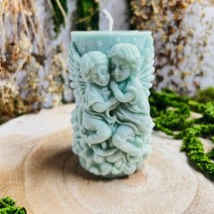 Přírodní andělská svíce - zelená - ochrana, hojnost