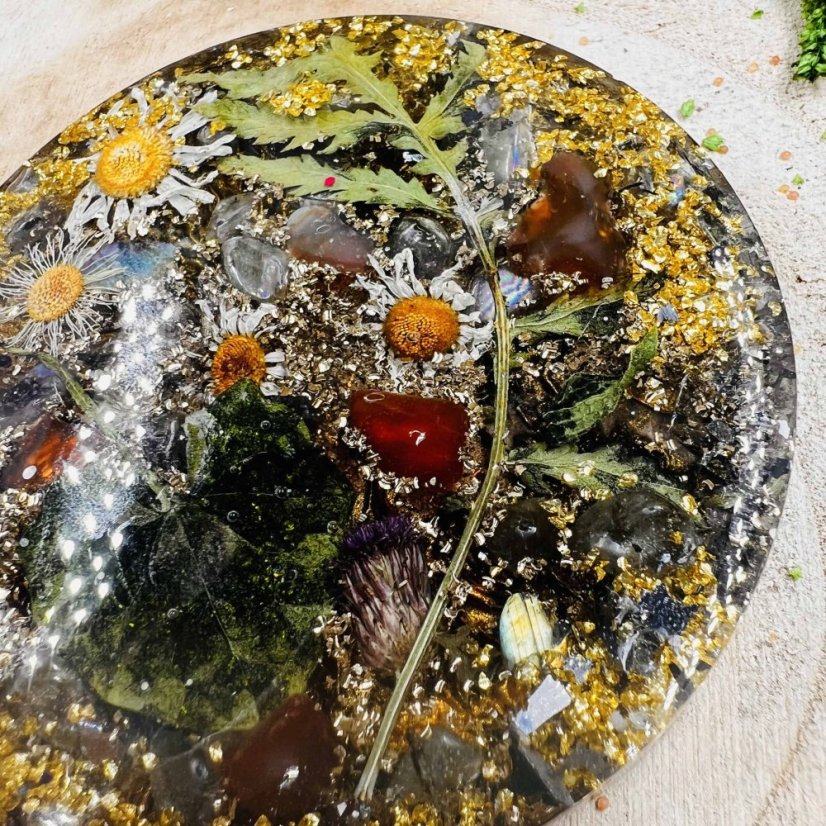 Magická orgonitová podložka / podtácek pro ochranu, magii a vnitřní sílu - 2.jakost