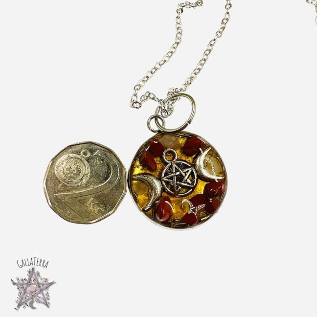 Orgonite necklace - pentagram - strength, protection, balance