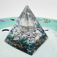 Orgonite pyramid for protection and strengthening of goodness