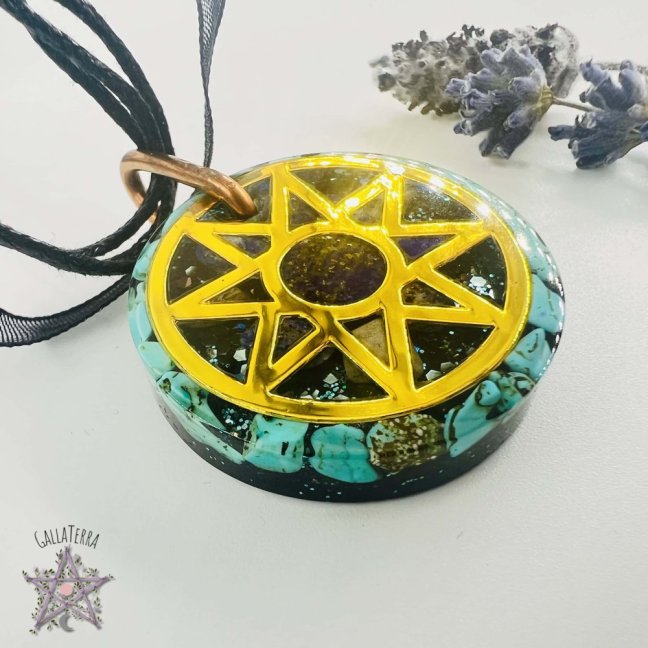 Orgonitový amulet - přívěsek - SLUNCE ZA OBZOREM