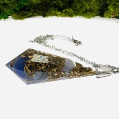 Orgonitové kyvadlo - modrý achát - klidná mysl & soustředění