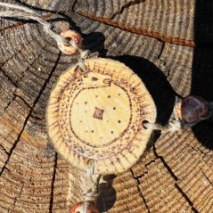Wooden Uroboros - protection talisman for travel