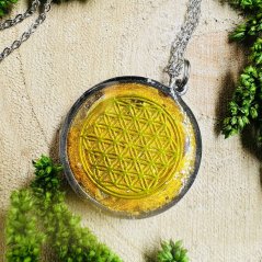 Orgonite necklace - angel wings - protection, guidance, balance