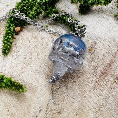 Orgonite jellyfish / necklace with opals - for creativity, gentleness, intuition