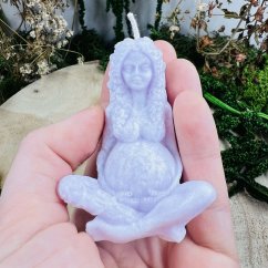 Přírodní rituální svíce Gaia - bohyně Zěmě - fialová