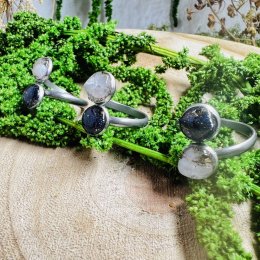 Orgonitové prsteny - Jin Jang - křišťál, modrý pískovec