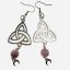 Náušnice triquetra - ametyst - intuice, magie, harmonie Náušnice triquetra - ametyst - intuice, magie, harmonie