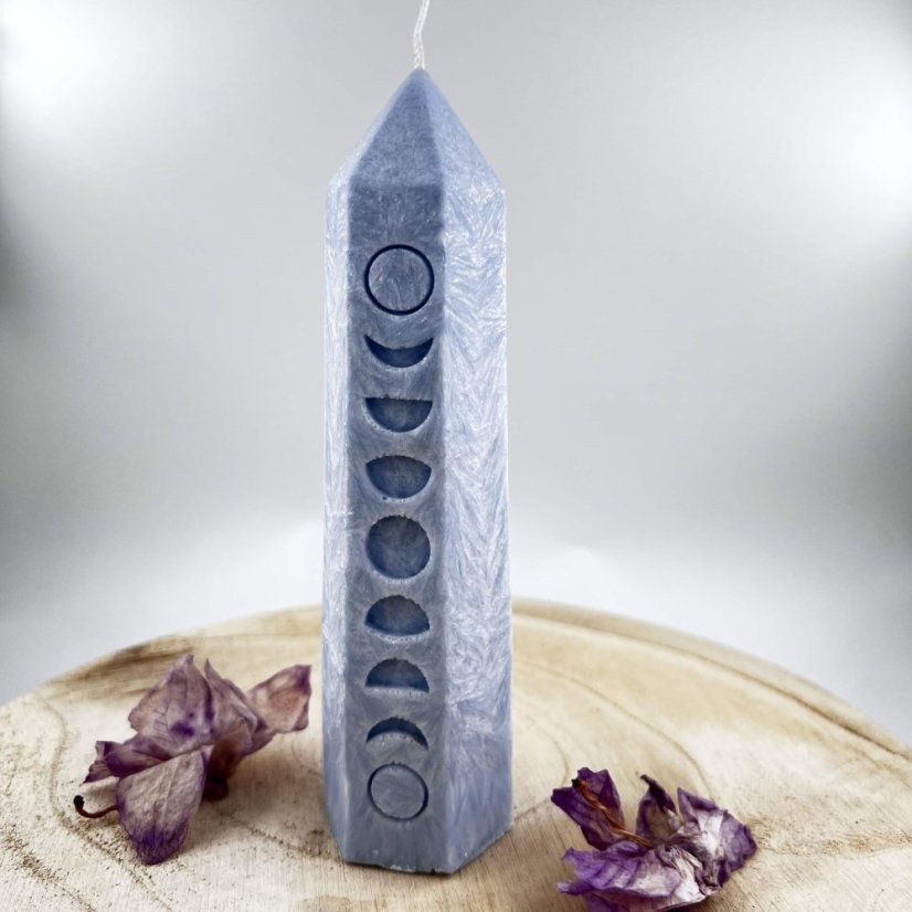 Přírodní rituální svíce - modrá - pro intuici, komunikaci a vnitřní klid