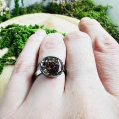 Orgonitový prsten - český granát - vášeň, odvaha