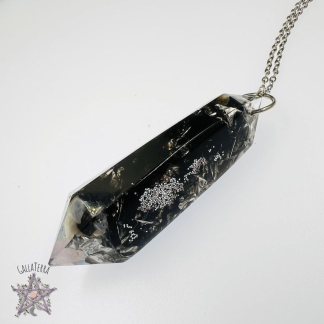MAXI orgonite pendulum - opal, labradorite, kunzite and blue chalcedony