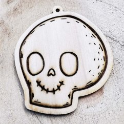 Roztomilá lebka - dřevěná dekorace / omalovánka