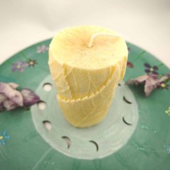 Large natural yellow candle for chakra harmonisation - solar plexus (Manipura)