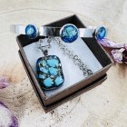 Orgonitový náhrdelník a náramek s modrým tyrkysem pro moudrost, ochranu a komunikaci