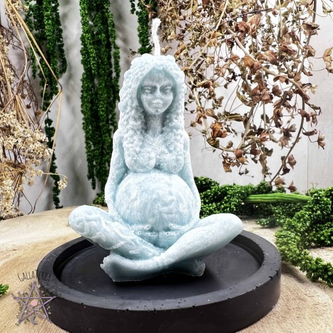 Natural ritual Gaia candle - Earth goddess - green