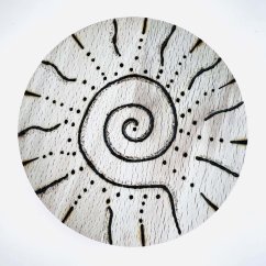 Dřevěný magický podtácek - sluneční spirála