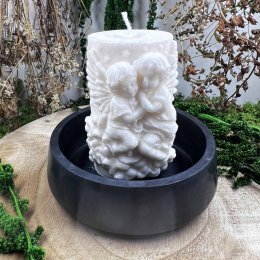 Přírodní andělská svíce - bílá