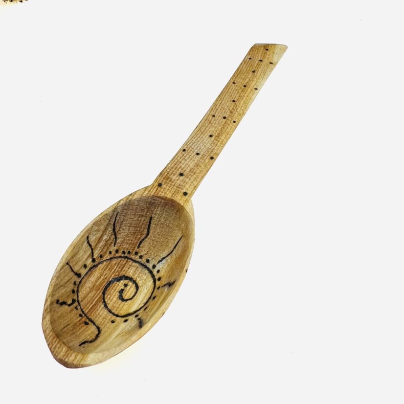 Dřevěná lžíce - sluneční spirála - malá