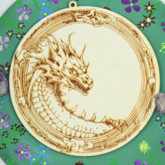 Wooden dragon decoration - for strength and protection