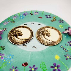 Wooden coaster with a dragon - for strength and protection