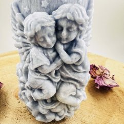 Přírodní andělská svíce - světle modrá Přírodní andělská svíce - světle modrá