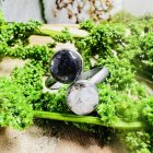 Orgonitový prsten - Jin Jang - křišťál, modrý pískovec