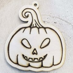Halloweenská dřevěná dýně - dekorace / omalovánka
