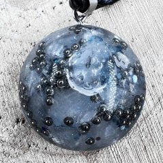 Orgonite pendant with rock crystal for wonderful energy, protection, and cleansing from negative energy