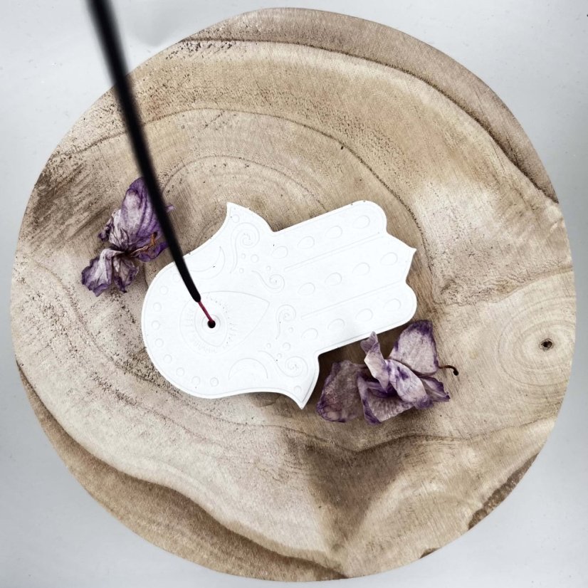 Podložka pod vonné tyčinky - ruka Fatimy - pro ochranu, štěstí a harmonii