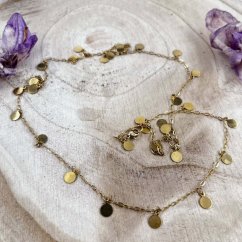 Řetízek z oceli - zlatý s placičkami