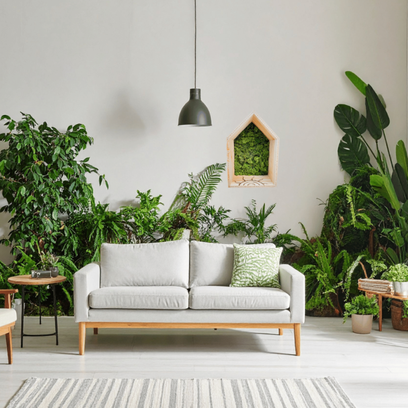 Magická polička – domeček se stabilizovaným mechem a magickými symboly - ručně vypalováno