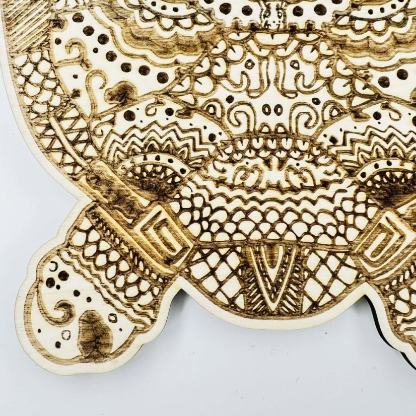 Dřevěná omalovánka mandala - želva