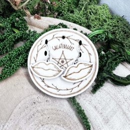 Autorské dřevěné náušnice - Pusinky