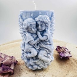 Přírodní andělská svíce - světle modrá