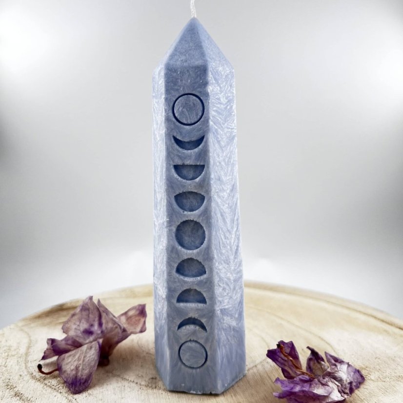 Přírodní rituální svíce - modrá - pro intuici, komunikaci a vnitřní klid