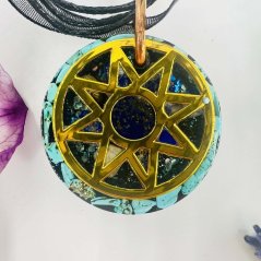 Orgonite amulet - sun pendant for connection with the heavens and healing