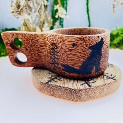 Kokosová kuksa - vlk v lese - malá