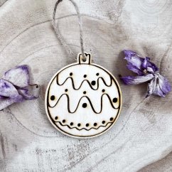 Dřevěná vánoční ozdoba baňka gravírovaná Dřevěná vánoční ozdoba baňka gravírovaná