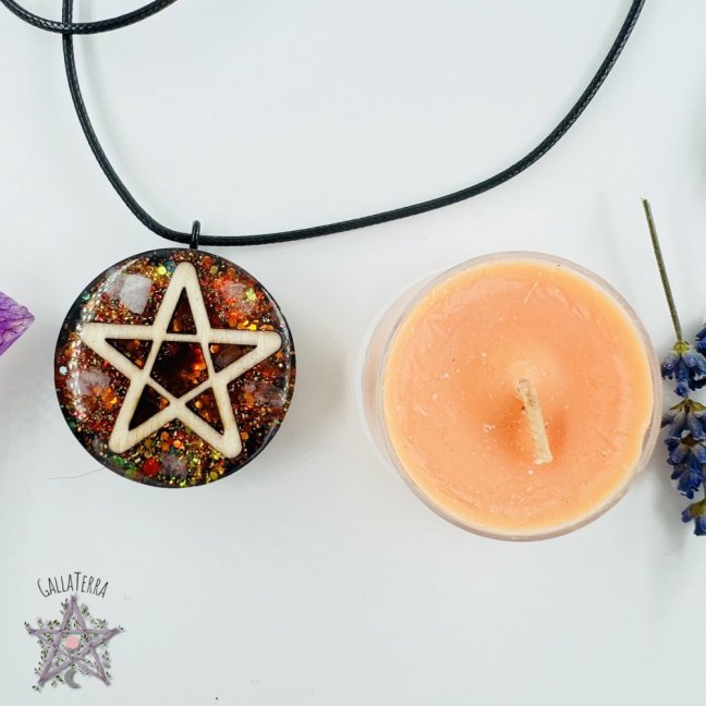 Orgonitový šperk / amulet / talisman - Pentagram červeného úplňku